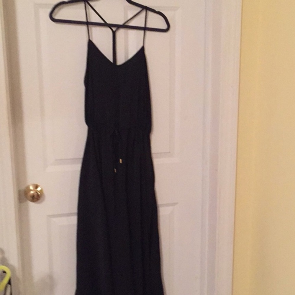 Banana Republic Black t strap back dress